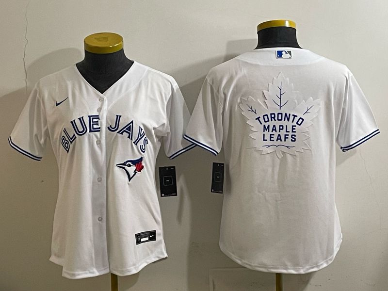Women 2025 Nike Toronto Blue Jays Blank White Game MLB Jersey 07->women mlb jersey->Women Jersey
